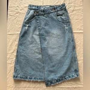 Zara midi denim skirt